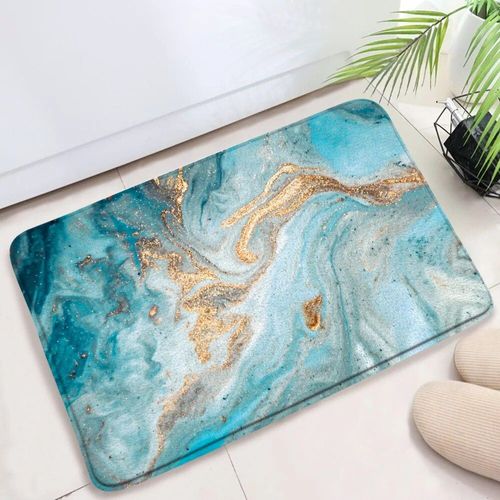 Polymères De Bain Texturés En Marbre Pour La Décoration Intérieure,Tapis Coordonnants,Tapis De Porte De Sol,Ensembles D'accessoires,Noir Et Blanc,Glouton - Type 3018ag-Dd-40x60cm-15.7x23.6in