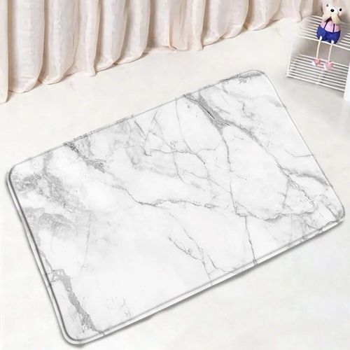 Polymères De Bain Texturés En Marbre Pour La Décoration Intérieure,Tapis Coordonnants,Tapis De Porte De Sol,Ensembles D'accessoires,Noir Et Blanc,Glouton - Type 2417h-Dd-45x75cm-17.7x29.5in