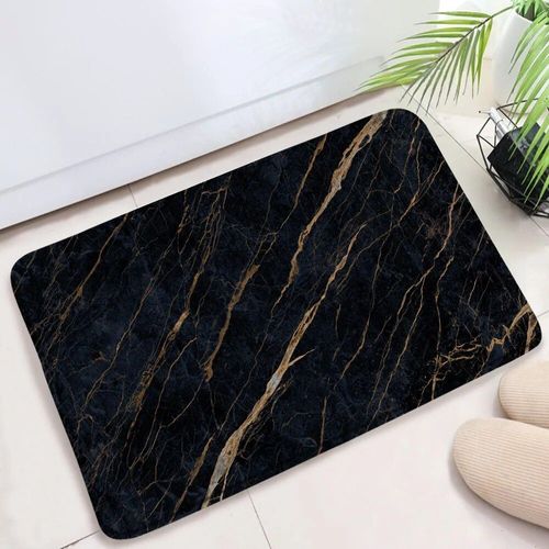 Polymères De Bain Texturés En Marbre Pour La Décoration Intérieure,Tapis Coordonnants,Tapis De Porte De Sol,Ensembles D'accessoires,Noir Et Blanc,Glouton - Type 798sd-Dd-45x75cm-17.7x29.5in