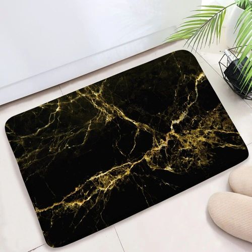 Polymères De Bain Texturés En Marbre Pour La Décoration Intérieure,Tapis Coordonnants,Tapis De Porte De Sol,Ensembles D'accessoires,Noir Et Blanc,Glouton - Type 5600l-Dd-40x60cm-15.7x23.6in