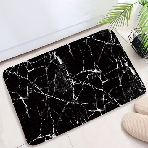 Polymères De Bain Texturés En Marbre Pour La Décoration Intérieure,Tapis Coordonnants,Tapis De Porte De Sol,Ensembles D'accessoires,Noir Et Blanc,Glouton - Type 5601l-Dd-40x60cm-15.7x23.6in