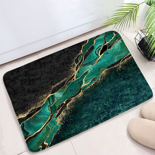 Polymères De Bain Texturés En Marbre Pour La Décoration Intérieure,Tapis Coordonnants,Tapis De Porte De Sol,Ensembles D'accessoires,Noir Et Blanc,Glouton - Type 9495r-Dd-45x75cm-17.7x29.5in