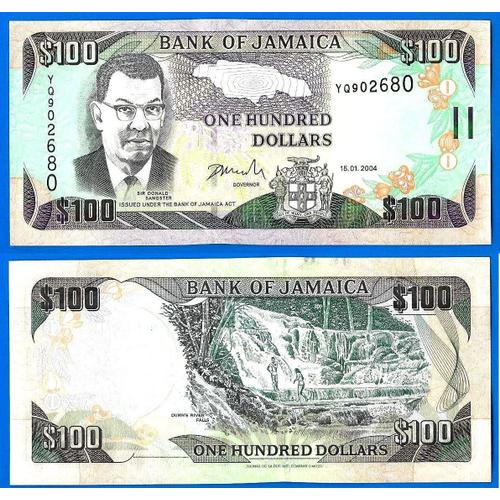 Jamaique 100 Dollars 2004 Neuf Billet Dollar Caraibe