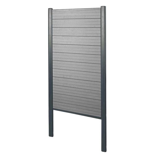 Brise-Vue En Wpc Sarthe, Clôture Brise-Vent   Élément De Base Étroit, 100cm Gris