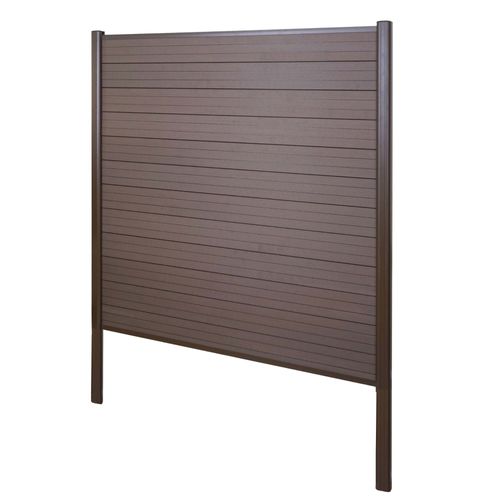 Brise-Vue En Wpc Sarthe, Clôture Brise-Vent   Élément De Base, 190cm Marron