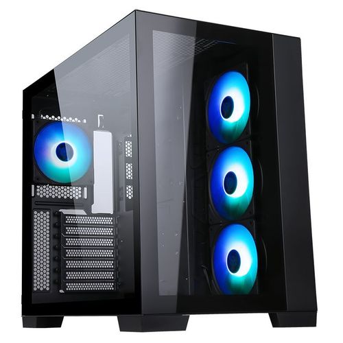 Boitier PC Moyen Tour ATX iTek Dark Cave RGB avec panneau vitré - Noir