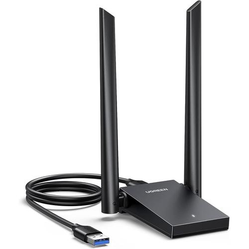 UGREEN Clé WiFi 6 AX1800Mbps Adaptateur USB 3.0 Antenne Double Bande WiFi 5GHz 2.4GHz Compatible avec Windows 11 10