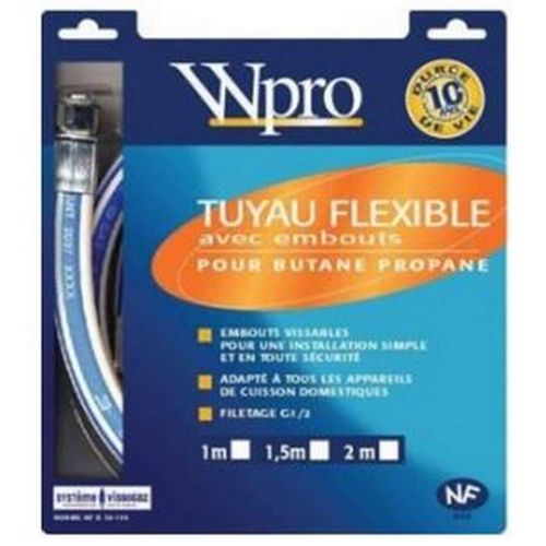 Flexible gaz butane propane long. 2m durée de vie 10 ans (60310-2828) Four cuisinière (481981729053 WPRO)