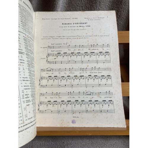 Mehul Romance D'ariodante Partition Baryton Piano Éditions Henry Lemoine