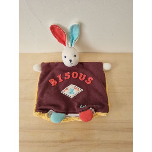 Doudou Lapin Violet Orange Bisous Kaloo