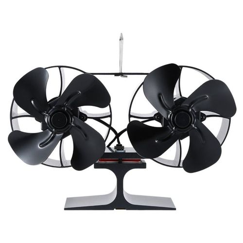 Cheminée Double tête 8 lame chaleur alimenté poêle ventilateur brûleur à bois écologique silencieux ventilateur maison efficace Distribution de chaleur
