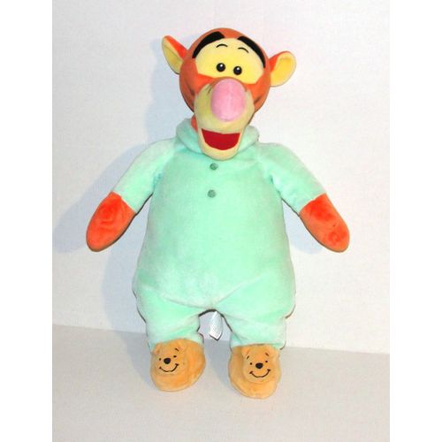 Doudou Tigrou En Pyjama Vert Pastel Peluche Tigre Disney 46 Cm