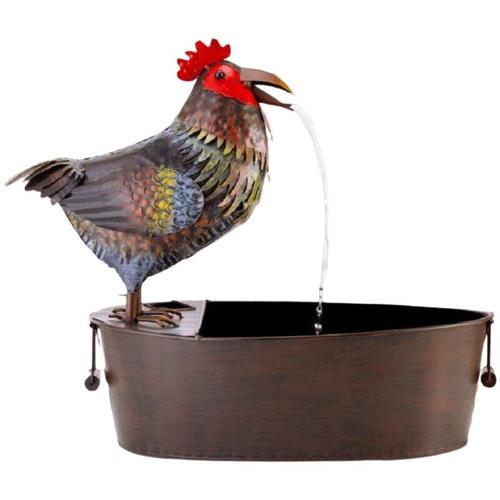 Fontaine De Décoration Artistique, Coq, Corbeau, Hibou, Eau Qui Coule, Ornements Artisanaux En Résine Pour Jardin Extérieur, Patio, Cou De Pont