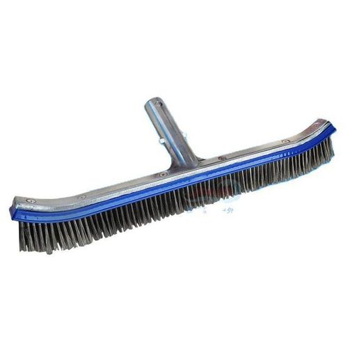 Brosse de piscine en acier inoxydable de 18 pouces, petite brosse pour le nettoyage des murs, des carreaux et des sols