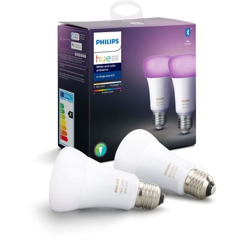 Ampoule Connectée Philips Pack X2 E27 Hue White & Colors