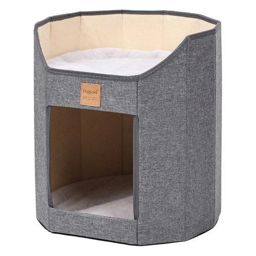 Maison Pour Chat Pliable,Lit D'arbre À Chat Pour Chats D'intérieur,Maison Grotte Mignonne,Petit Chaton,Lit Couchage Pont, - Type Gray