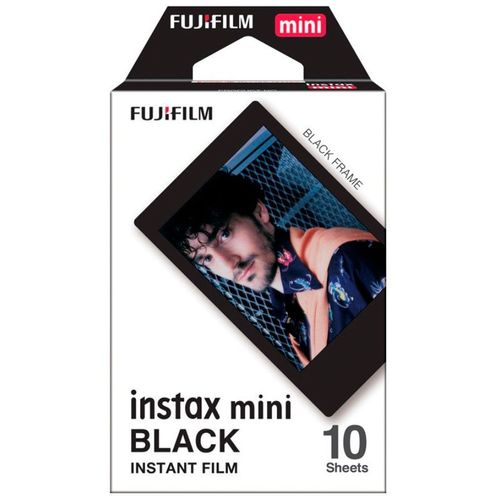 Film papier photo instantané Fujifilm Instax Mini Black cadre noir - Pack de 10