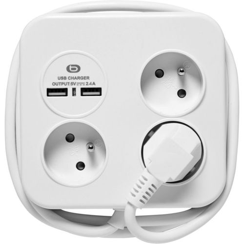Multiprise Essentielb + 2 USB avec cable
