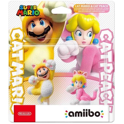 Figurine Amiibo Nintendo Pack 2x Mario Chat Et Peach Chat