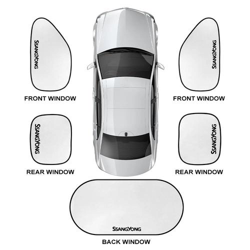 Couverture De Pare-Soleil Pliée Pour Fenêtre De Voiture,Accessoires Intérieurs Automatiques,Pare-Soleil Pour Ssangyong,Korando 4.0,Musso Rexton,Tivoli Actyon,5 Pièces - Type For Ssangyong