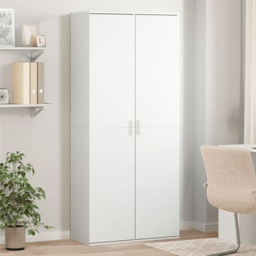Vidaxl Buffet Haut Blanc 80x35x180 Cm Bois D'ingénierie