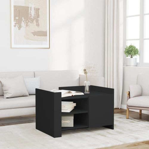 Vidaxl Table Basse Noir 80x50x50 Cm Bois D'ingénierie