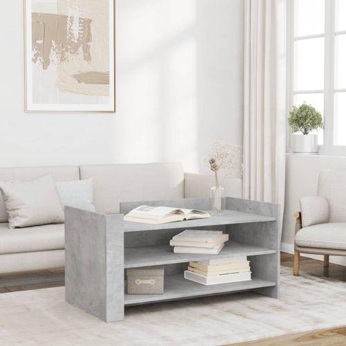 Vidaxl Table Basse Gris Béton 100x50x50 Cm Bois D'ingénierie