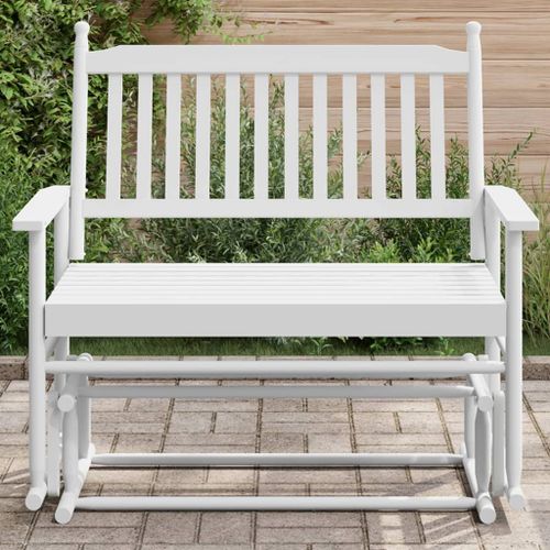 Vidaxl Banc Balancelle Blanc 118x70x104,5 Cm Bois Massif De Peuplier