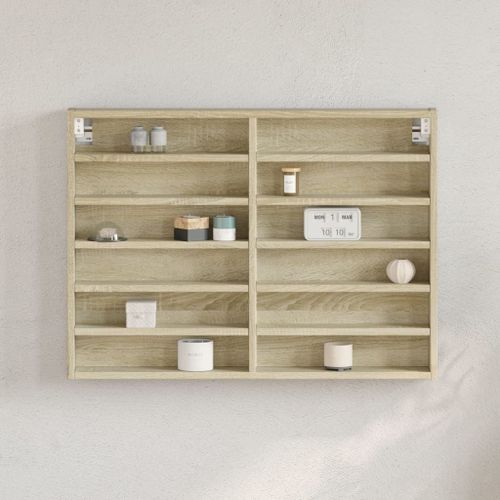 Vidaxl Armoire À Vitrine Chêne Sonoma 80x8,5x58 Cm Bois D'ingénierie