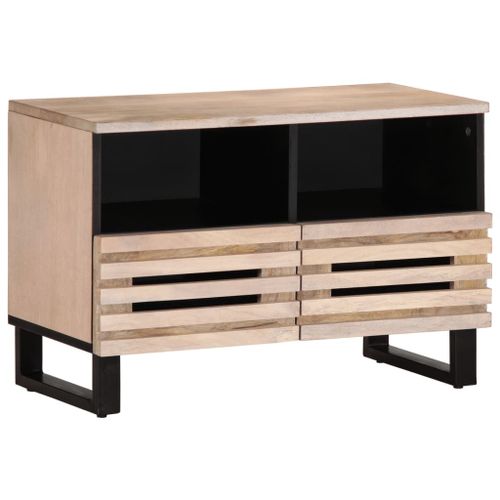 Vidaxl Meuble Tv Blanc 70x34x46 Cm Bois Massif De Manguier