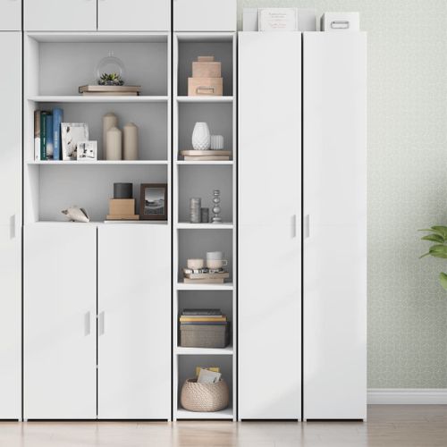 Vidaxl Buffet Haut Blanc 30x41x185 Cm Bois D'ingénierie