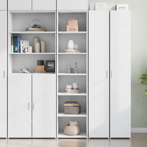 Vidaxl Buffet Haut Blanc 45x41x185 Cm Bois D'ingénierie