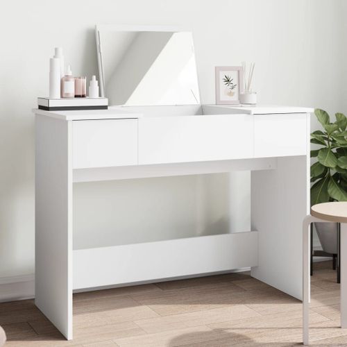 Vidaxl Coiffeuse Avec Miroir Blanc 100x45x76 Cm
