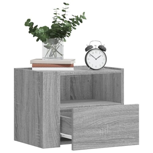 Vidaxl Table De Chevet Murale Sonoma Gris 45x30x35 Cm