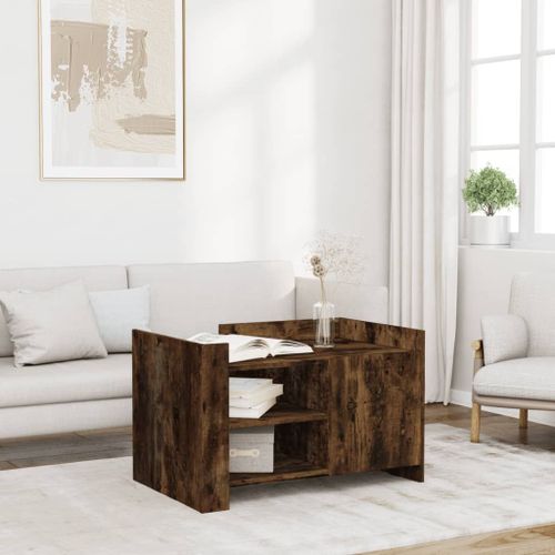 Vidaxl Table Basse Chêne Fumé 80x50x50 Cm Bois D'ingénierie