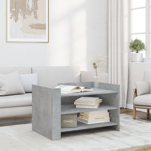 Vidaxl Table Basse Gris Béton 80x50x50 Cm Bois D'ingénierie