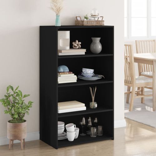 Vidaxl Buffet Haut Noir 70x41x124 Cm Bois D'ingénierie