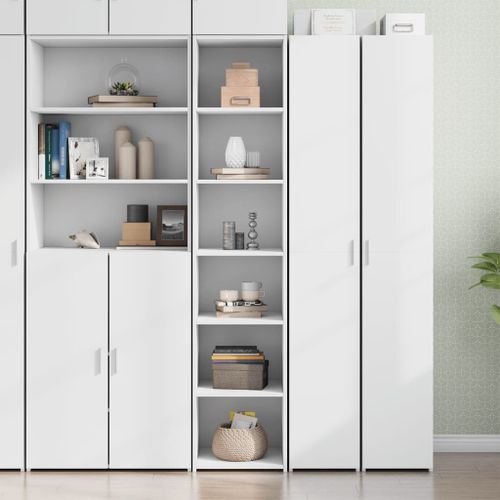 Vidaxl Buffet Haut Blanc 40x41x185 Cm Bois D'ingénierie