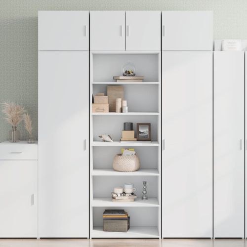 Vidaxl Buffet Haut Blanc 70x41x185 Cm Bois D'ingénierie