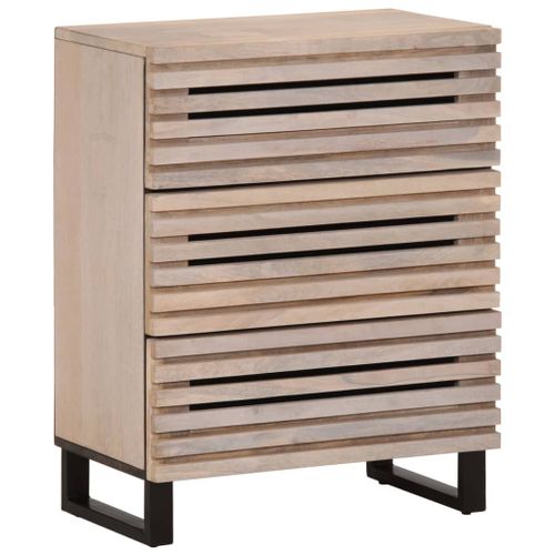 Vidaxl Buffet Blanc 60x34x75 Cm Bois Massif De Manguier