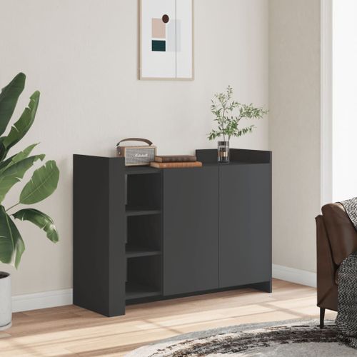 Vidaxl Buffet Noir 100x35x75 Cm Bois D'ingénierie