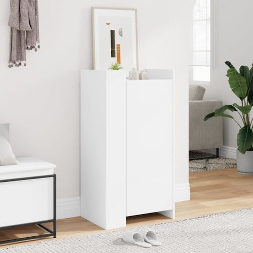 Vidaxl Armoire À Chaussures Blanc 52x37,5x100 Cm Bois D'ingénierie