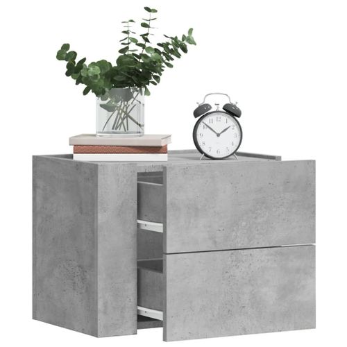 Vidaxl Tables De Chevet Murales 2 Pcs Gris Béton 45x30x35 Cm