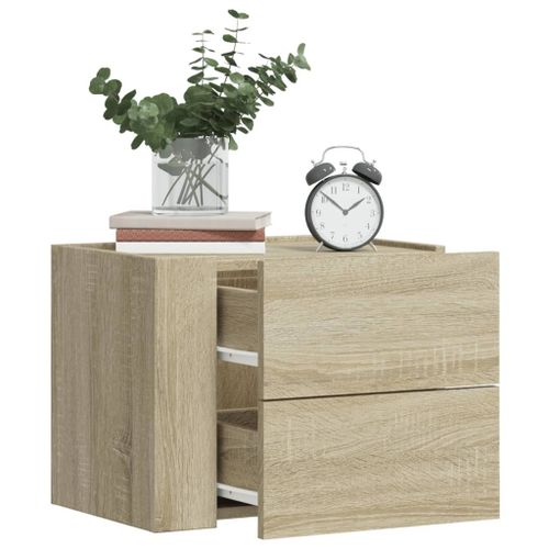 Vidaxl Tables De Chevet Murales 2 Pcs Chêne Sonoma 45x30x35 Cm