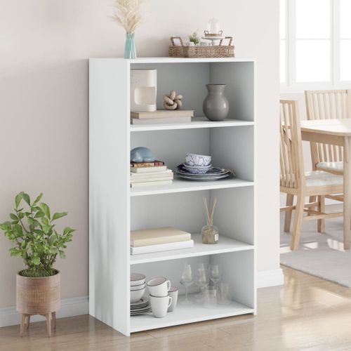 Vidaxl Buffet Haut Blanc 70x41x124 Cm Bois D'ingénierie