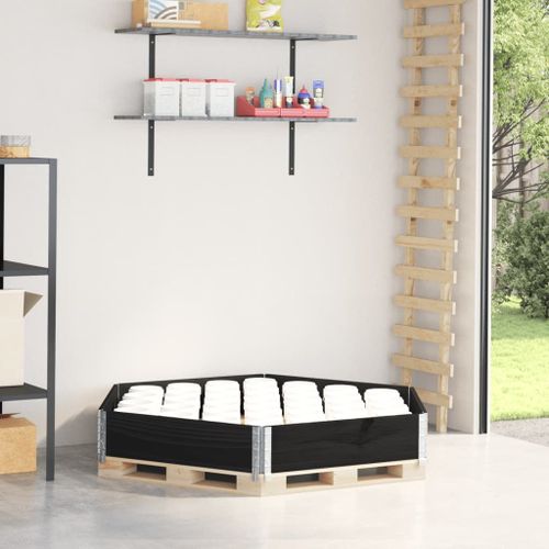 Vidaxl Collier De Palette Hexagonale Noir 160x160cm Bois De Pin Massif