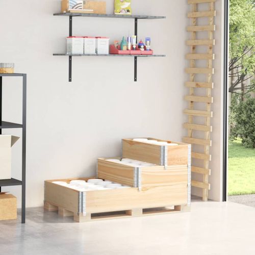 Vidaxl Collier De Palette À 3 Niveaux 120x80 Cm Bois De Pin Massif