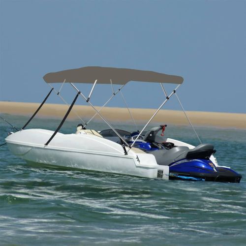 Vidaxl Auvent Bimini À 4 Arceaux Gris 236x228x127 Cm