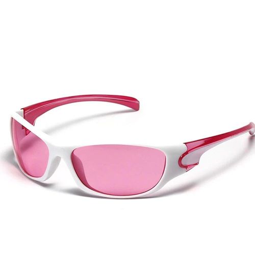 Lunettes de soleil argentées Y2K pour hommes et femmes,lunettes de soleil de sport de cyclisme en plein air,nuances vintage,lunettes Gogfordden ChimPunk,esthétique des années 20 - Type White Pink B
