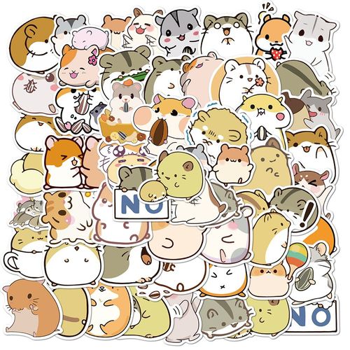 Autocollants De Scrapbooking, Autocollantes Hamster, Paquet De 50 Multicolore
